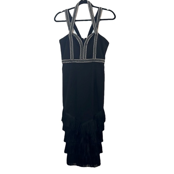 NWT - L’Atiste black fringe and studded party dress - Picture 2 of 16